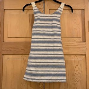 Blue and white striped top